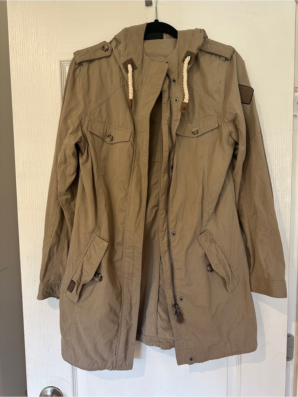 Women’s Tan Hooded Utility Jacket